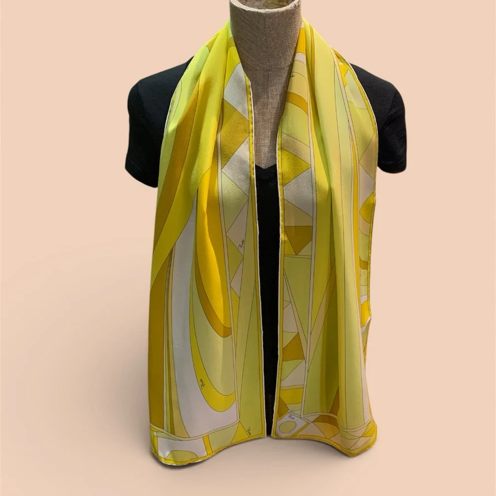 Emilio Pucci Vintage Geometric Silk Scarf